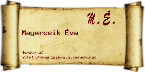 Mayercsik Éva névjegykártya